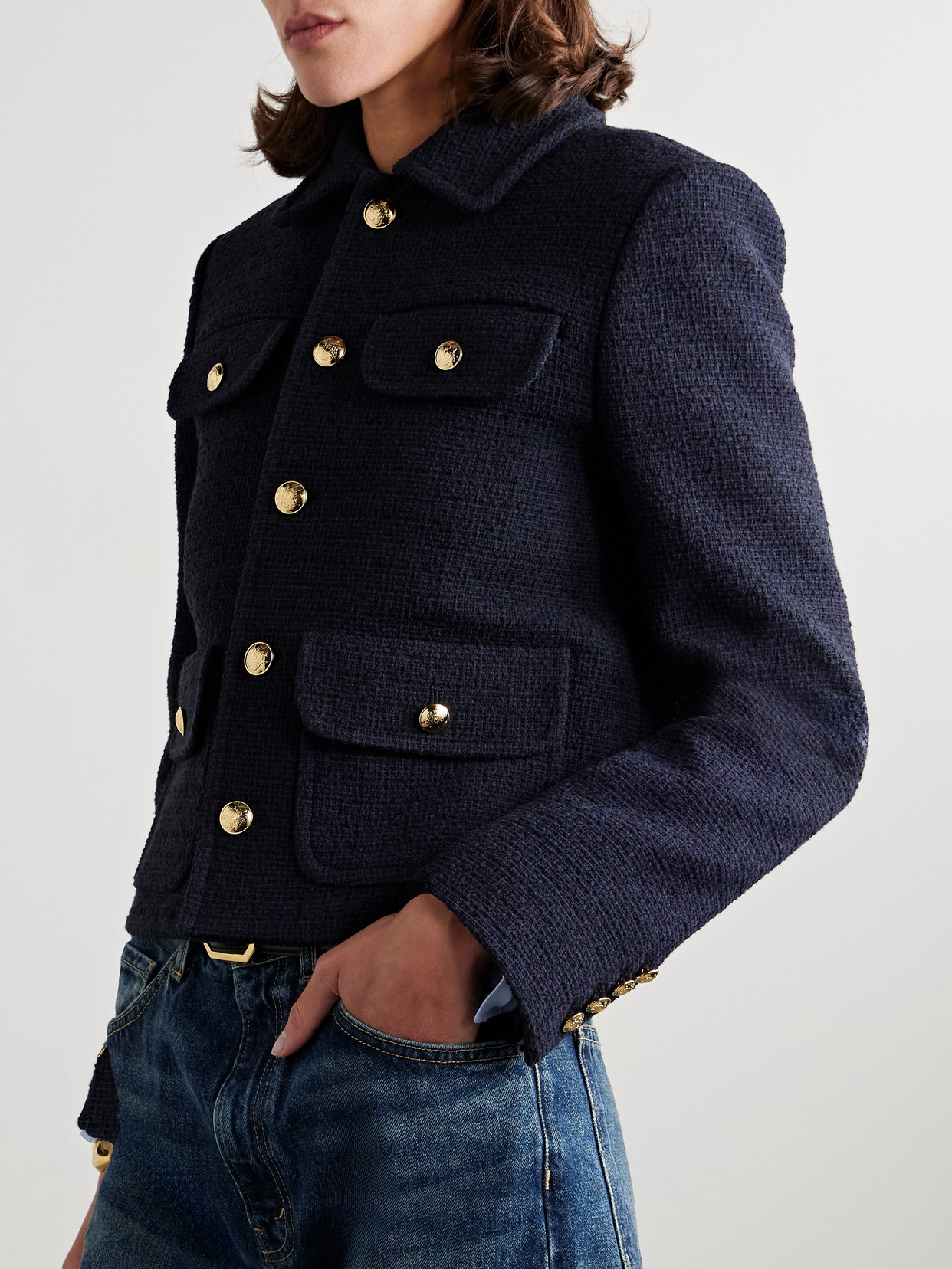 NILI LOTAN PAOLA COTTON-BLEND TWEED JACKET