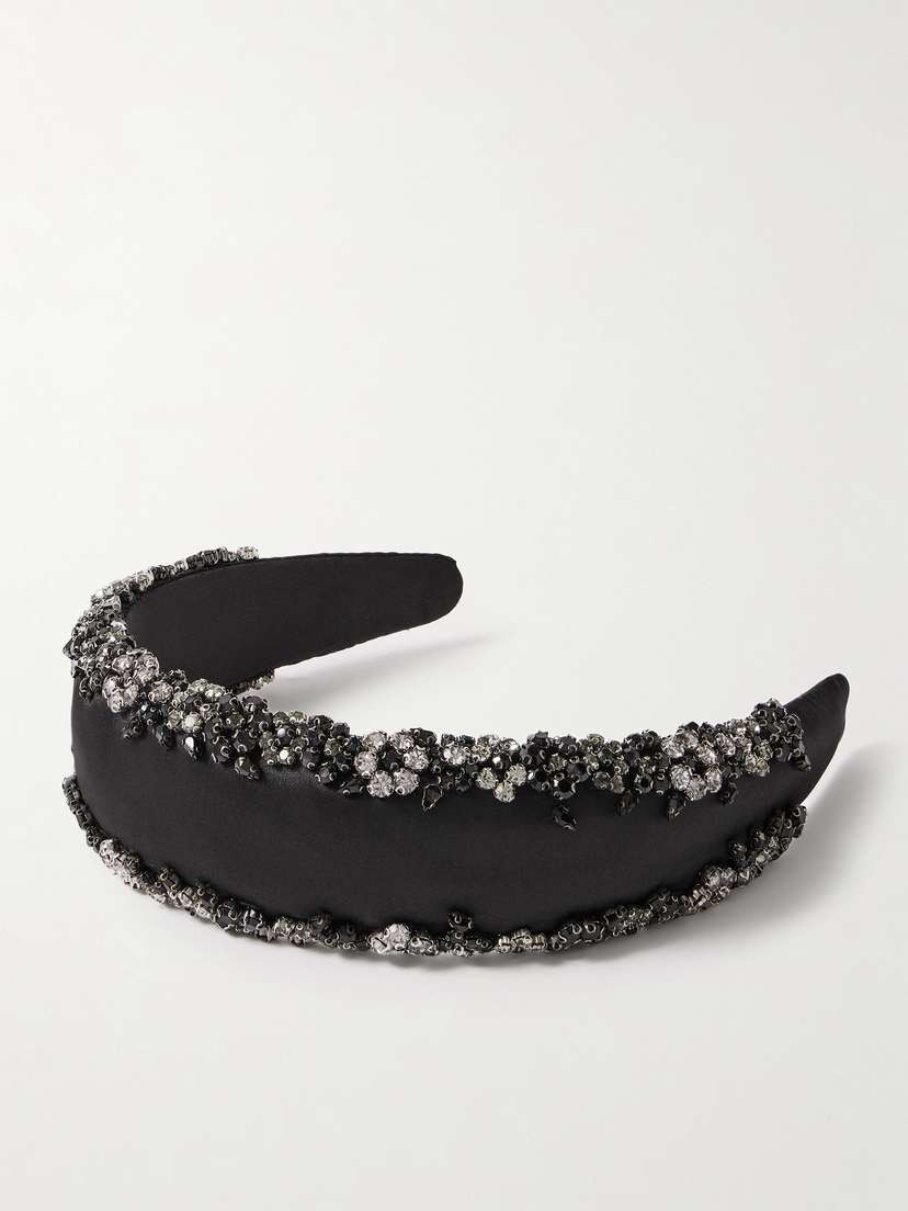 Clio Peppiatt Blossom Crystal-embellished Satin Headband