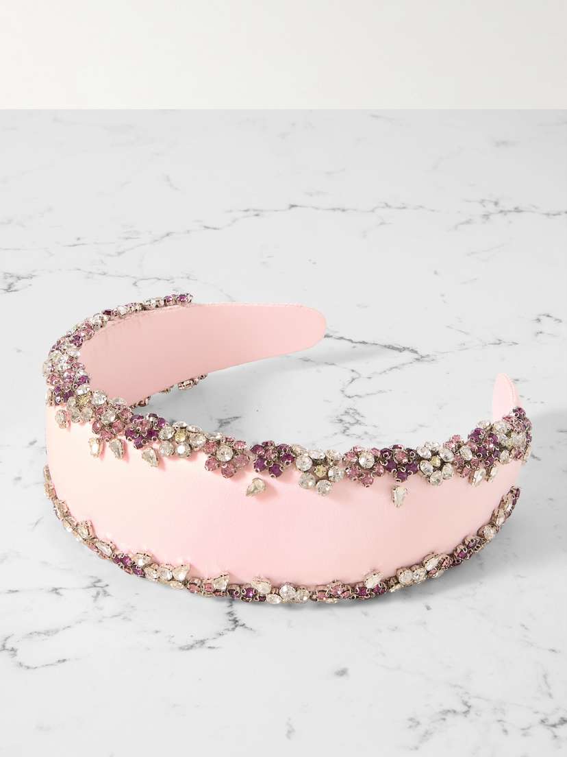 Clio Peppiatt Blossom Crystal-embellished Satin Headband