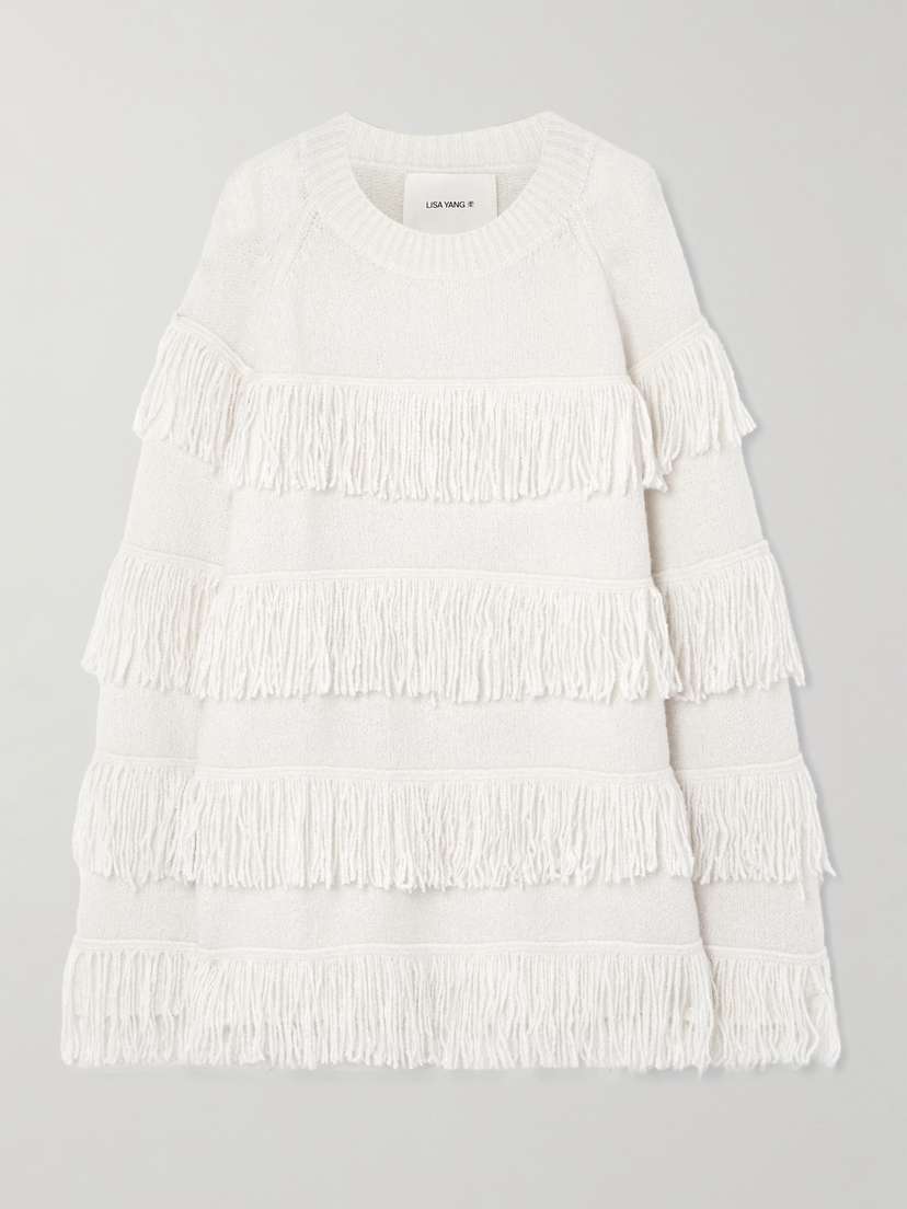 Lisa Yang Agneta Fringed Cashmere-blend Bouclé Sweater