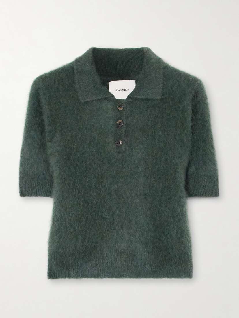 Lisa Yang Carolyn Brushed-organic Cashmere Polo Shirt