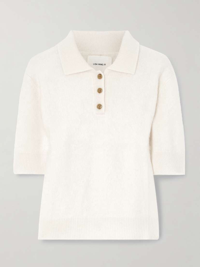 Lisa Yang Carolyn Brushed-organic Cashmere Polo Shirt