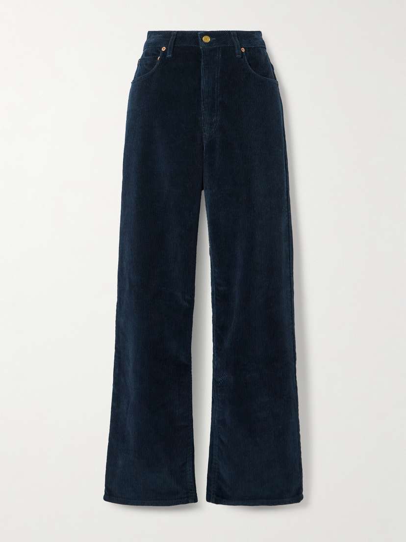 B SIDES Elissa High-rise Wide-leg Cotton-corduroy Pants