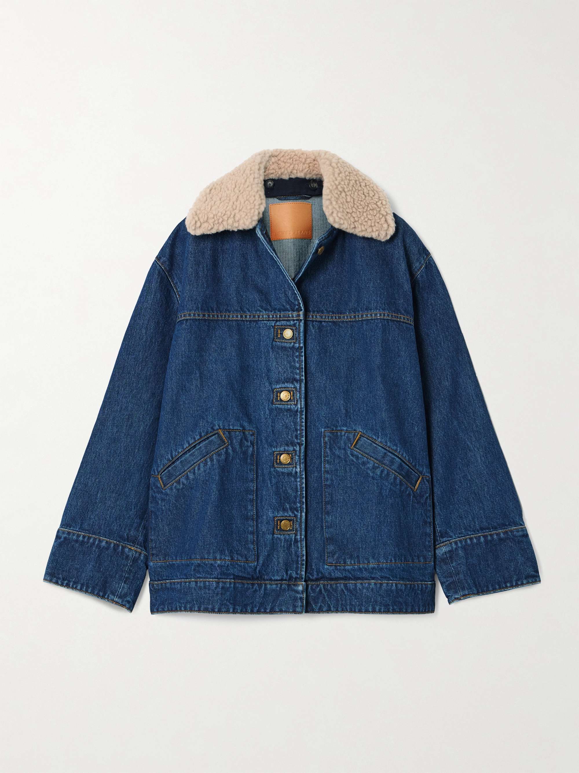 B SIDES Jeans | Stadium Faux Fur-Trimmed Denim Jacket