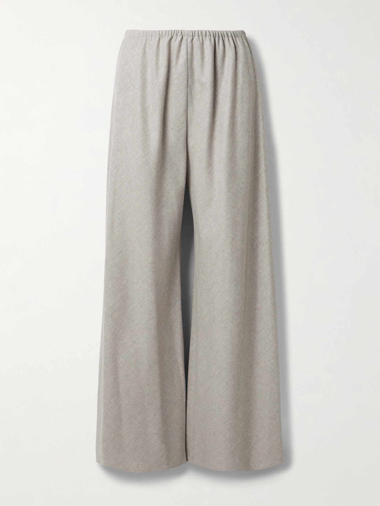 The Row Gala Wool And Cashmere-blend Flannel Wide-leg Pants In Gray