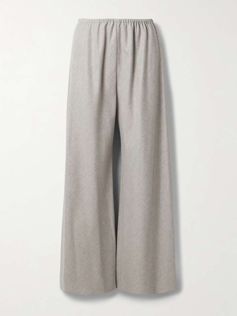 The Row Gala Wool And Cashmere-blend Flannel Wide-leg Pants