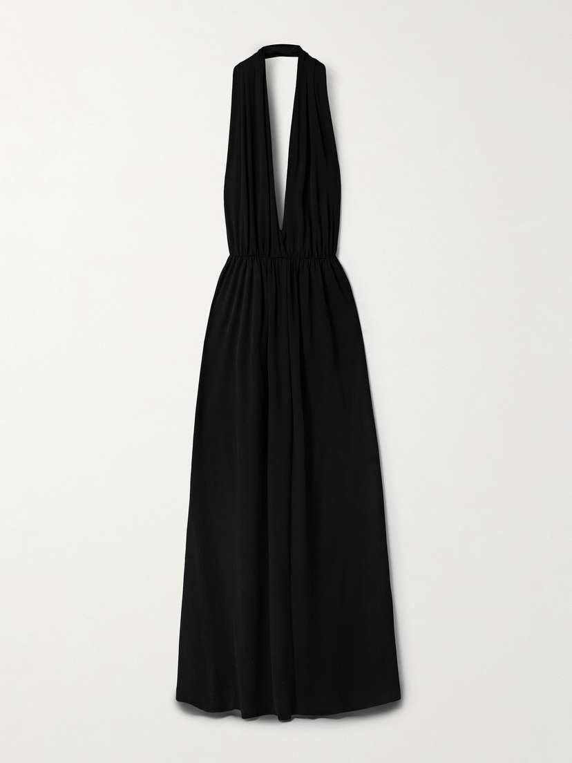 The Row Pharao Open-back Stretch-jersey Halterneck Gown