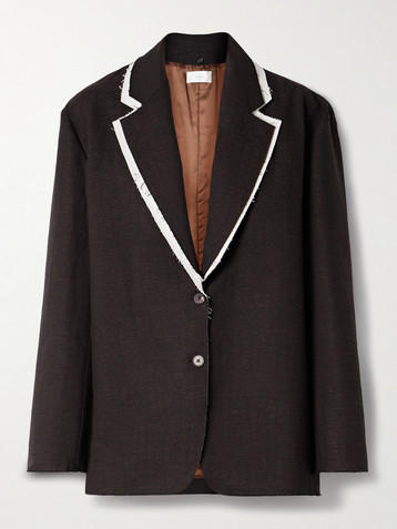 The Row Lysandre convertible frayed cotton-blend canvas jacket