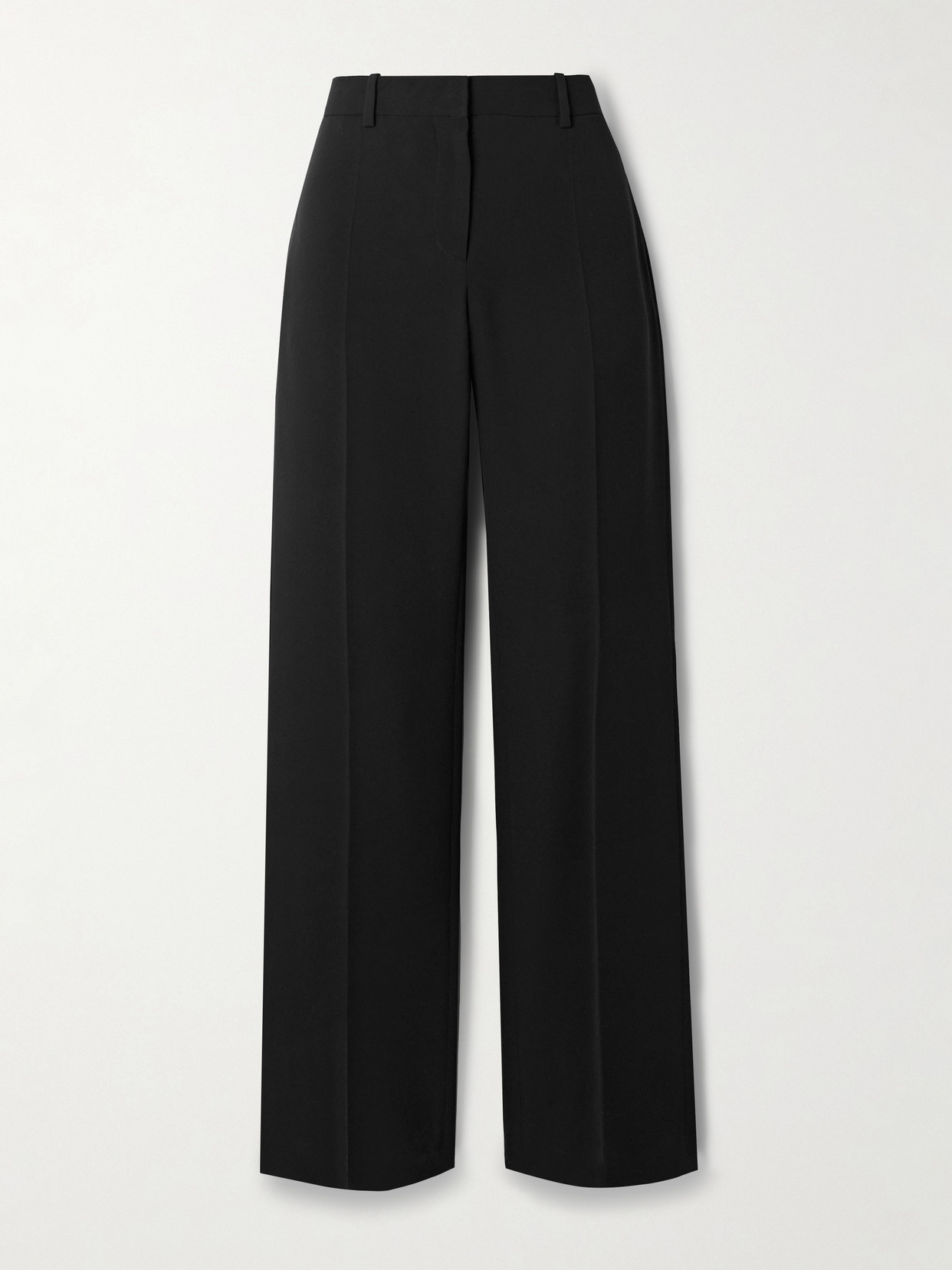 The Row Selvie Silk Straight-leg Trousers In Black