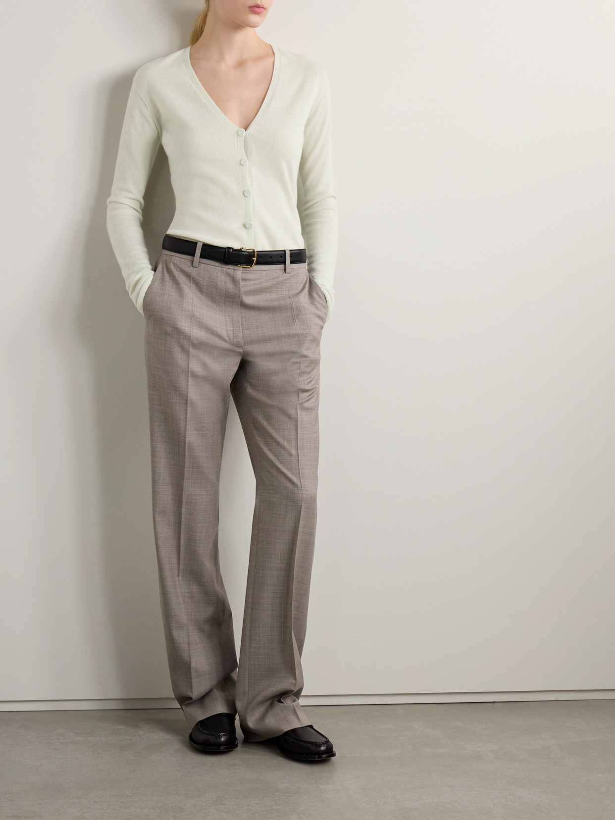 The Row Imperia Cashmere Cardigan In Green