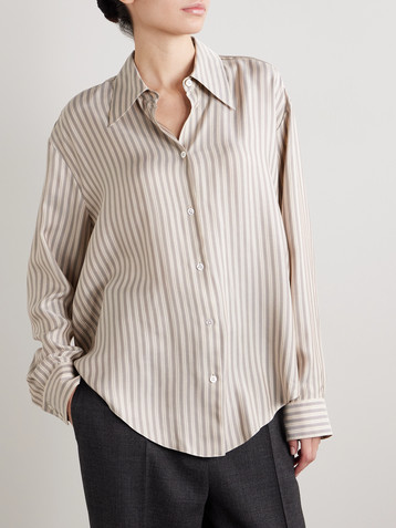 The Row Parave striped silk shirt