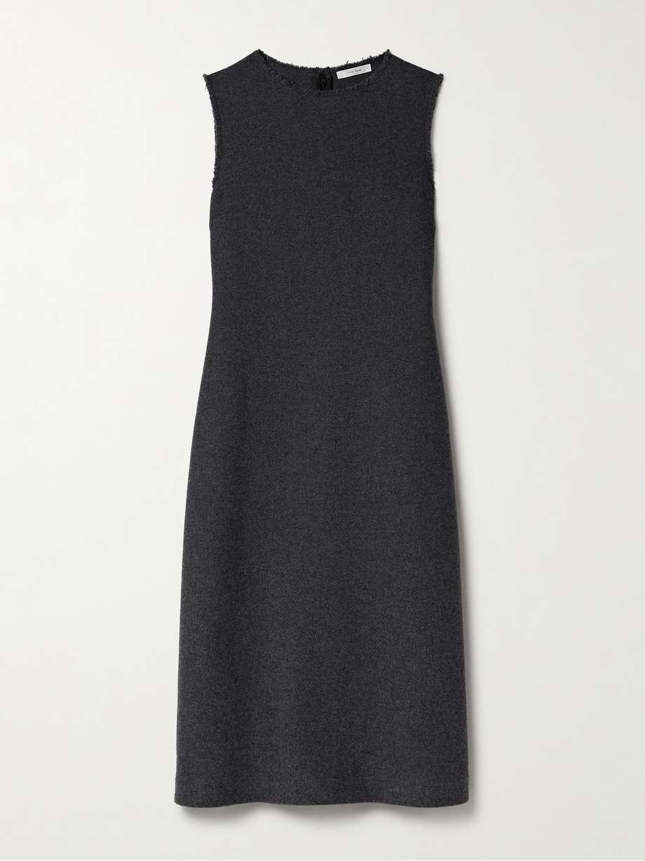amor wool-blend twill midi dress