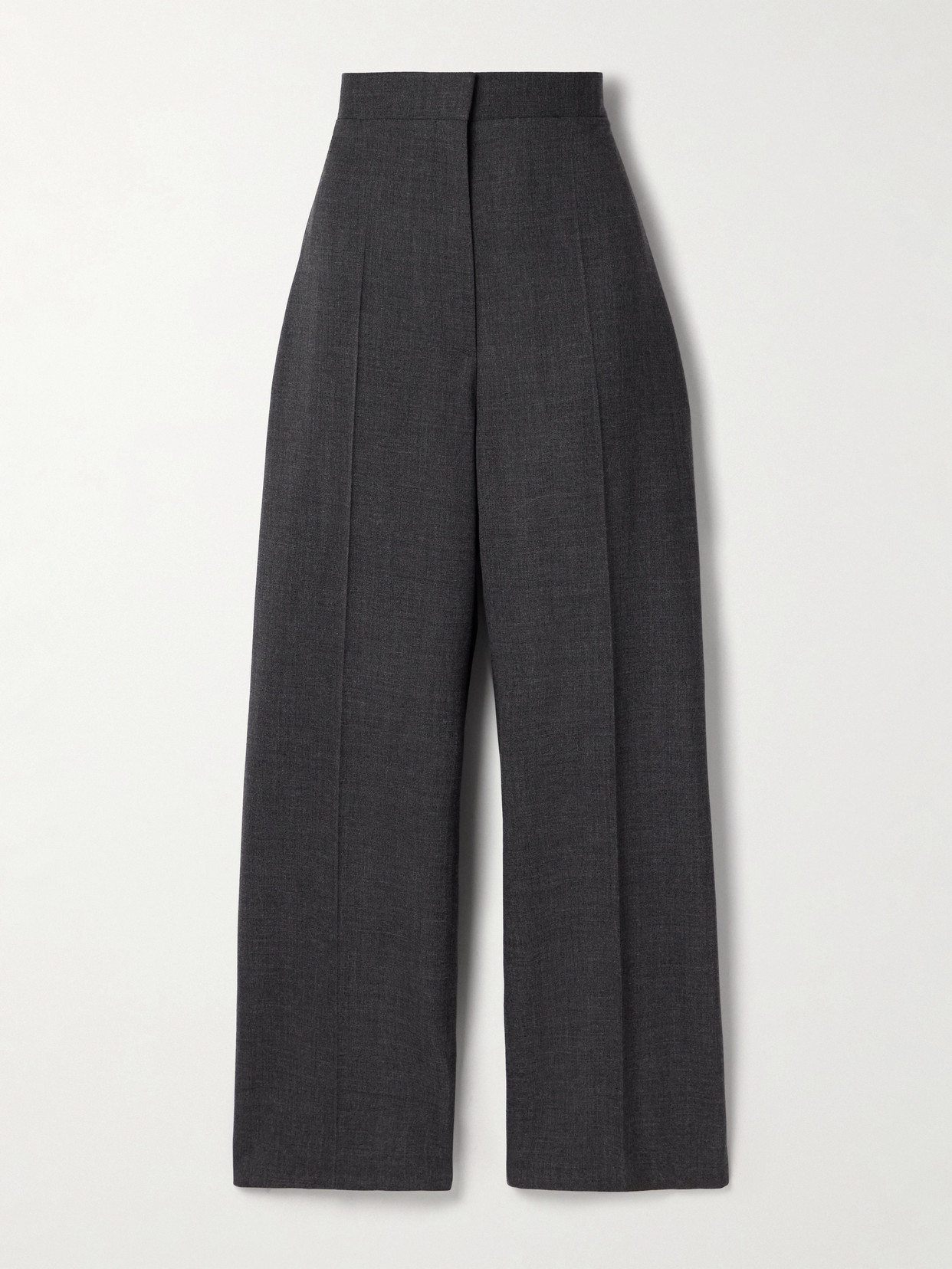 The Row Black Wool Trousers In Gray