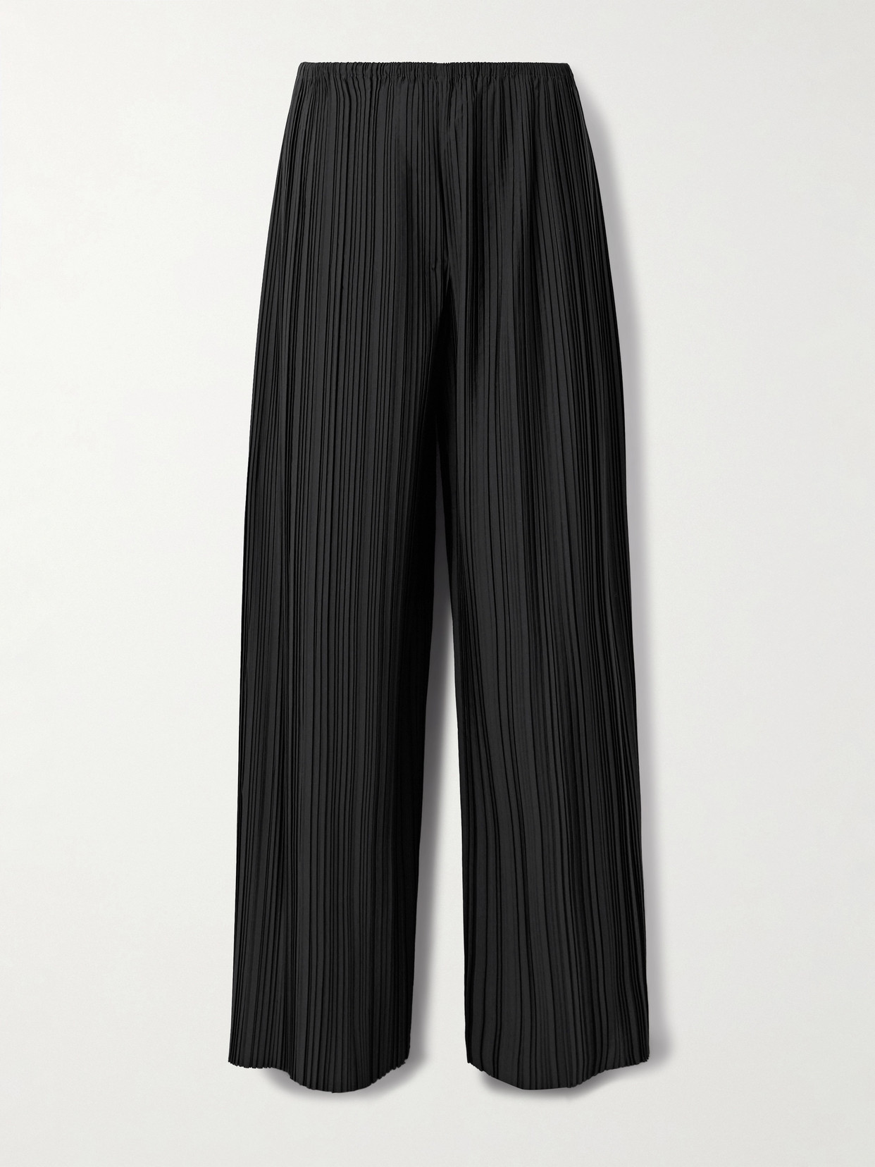 The Row Gala Pleated Wide Leg Wool Pants In Black