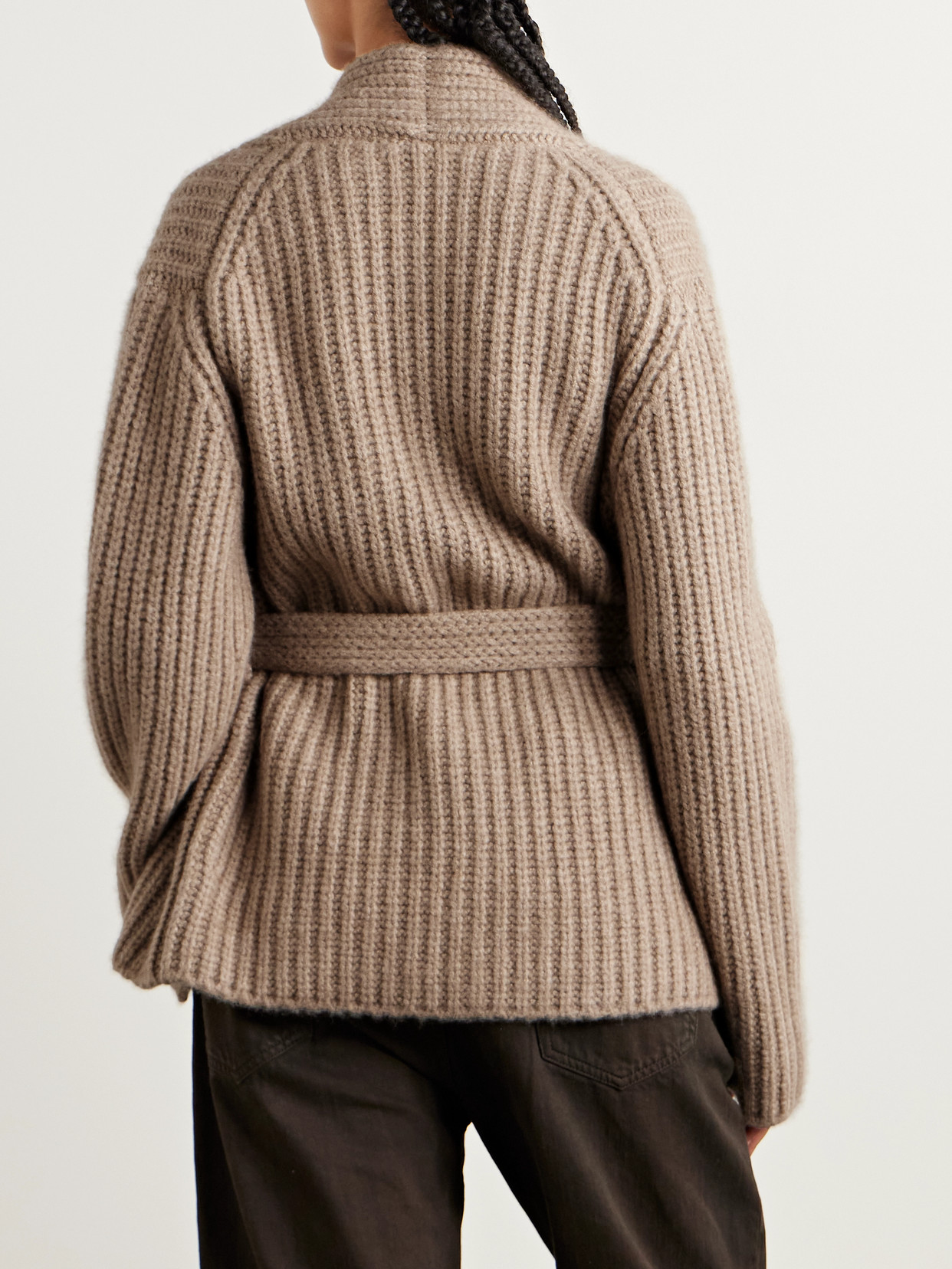 The Row Isotani Belted Cashmere And Silk-blend Cardigan In Neutrals