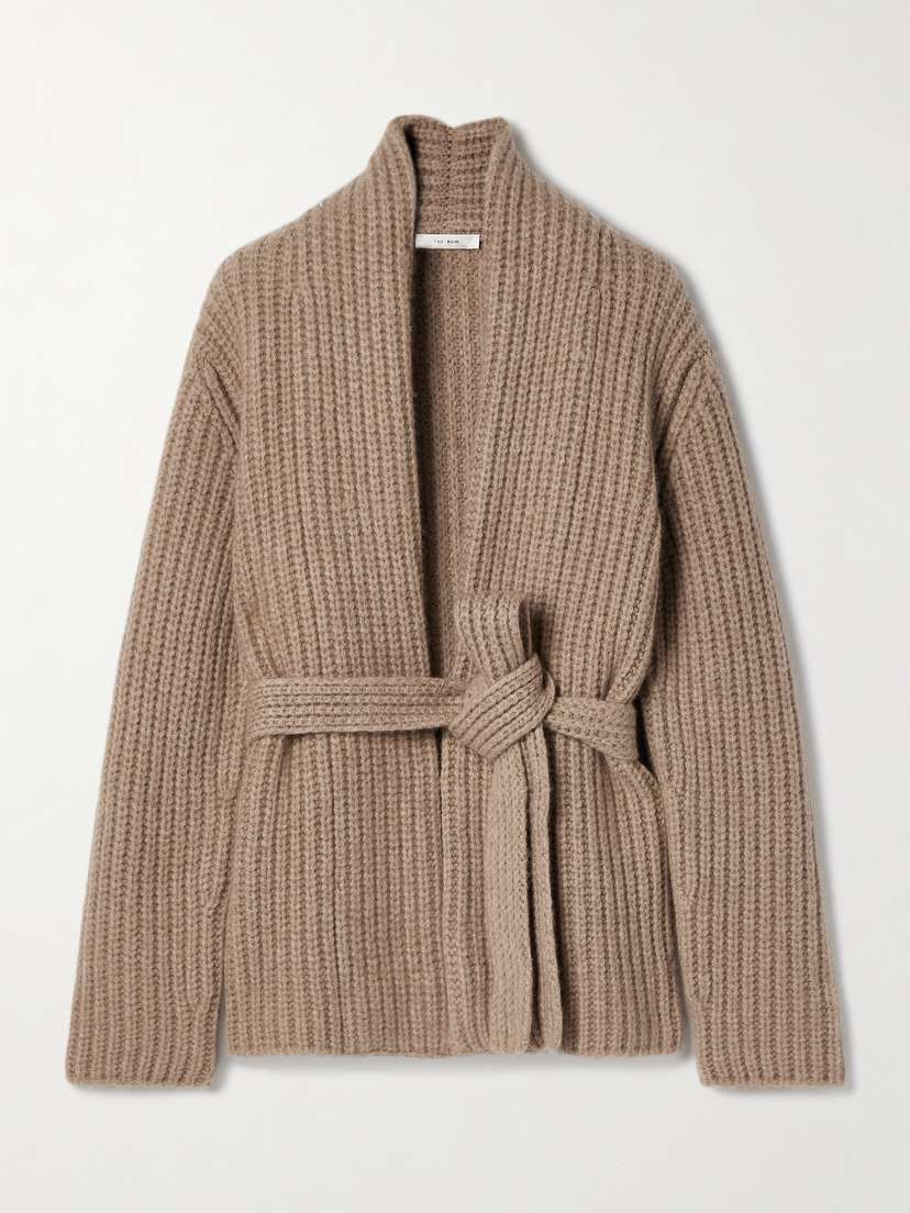 The Row Isotani Belted Cashmere And Silk-blend Cardigan