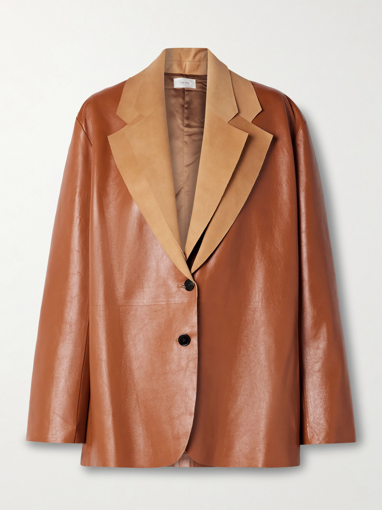 The Row Lysandre Convertible Layered Leather Jacket In Brown
