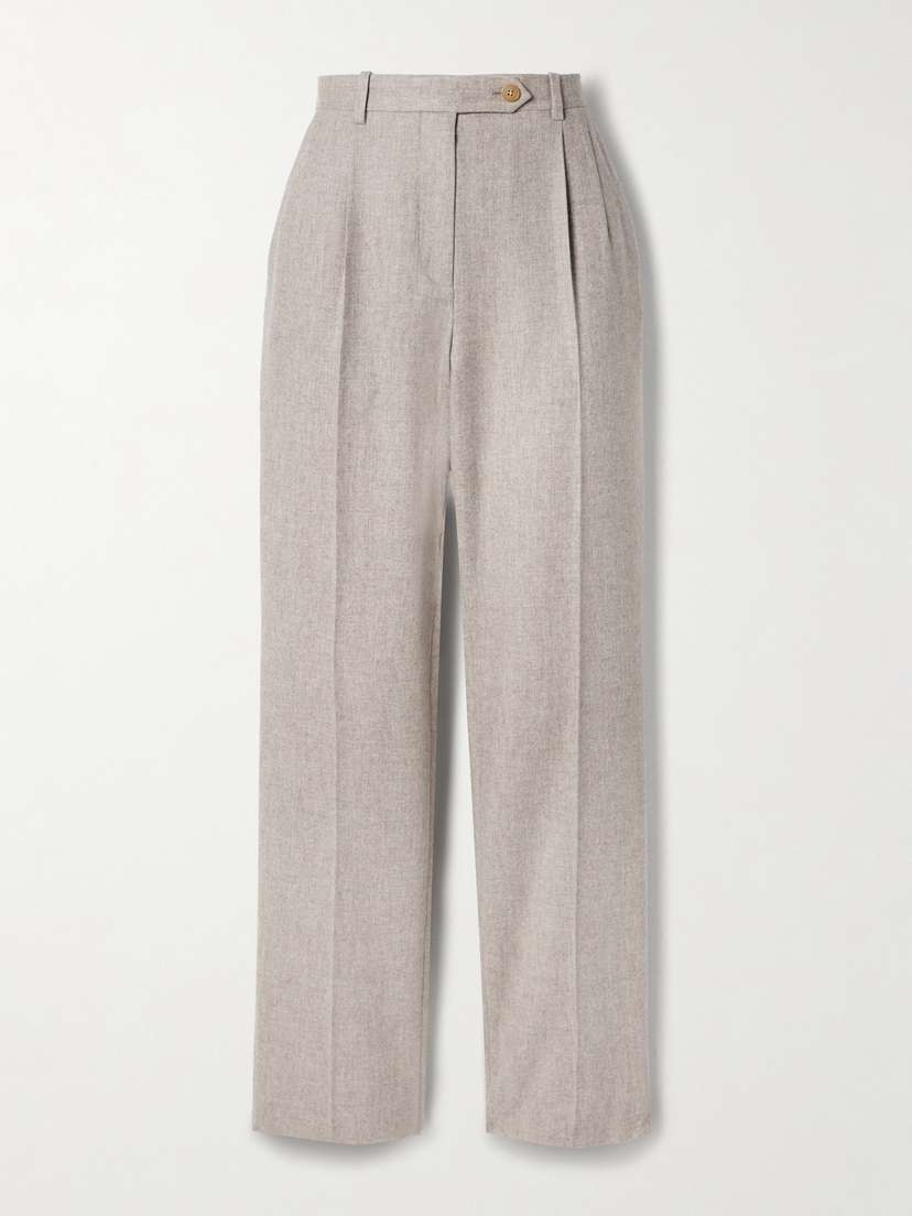 The Row Norbert Brushed Wool And Cashmere-blend Straight-leg Pants