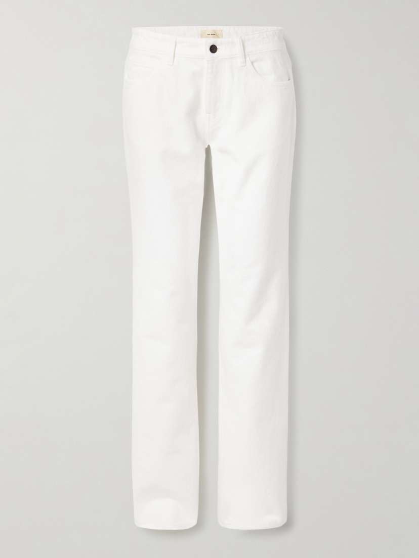 The Row Carlyl Mid-rise Straight-leg Brushed Jeans