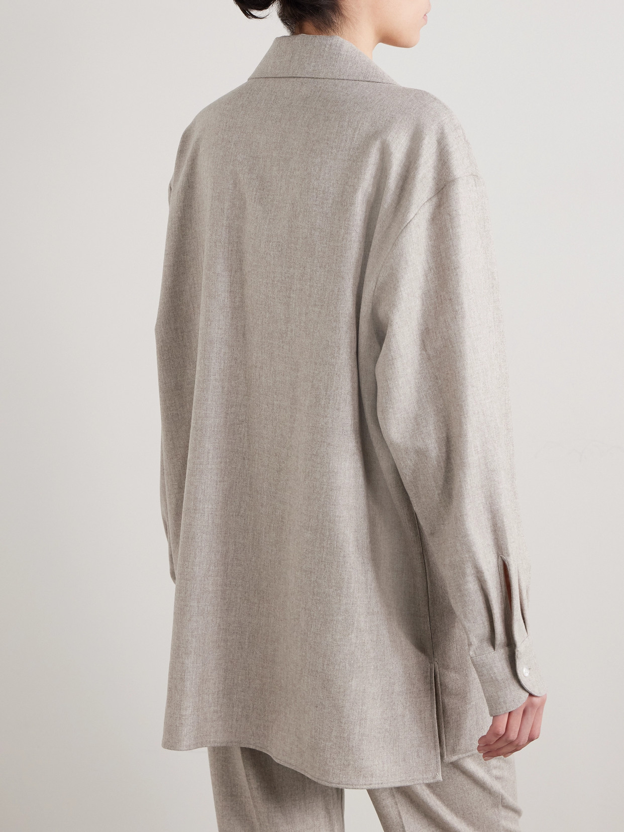 THE ROW KOMAKO BRUSHED WOOL AND CASHMERE-BLEND SHIRT