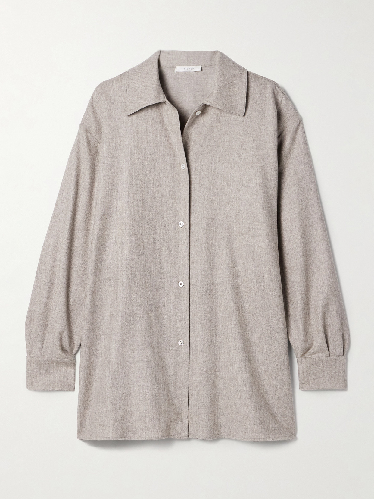 THE ROW KOMAKO BRUSHED WOOL AND CASHMERE-BLEND SHIRT