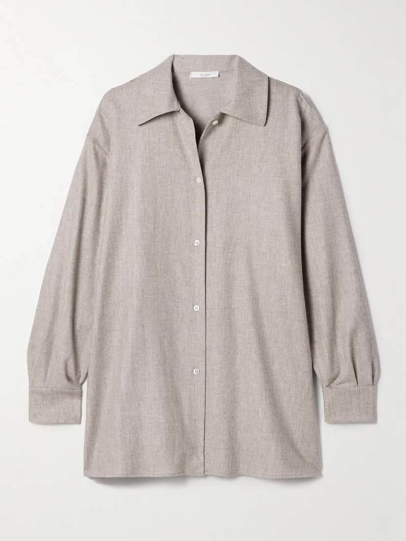 The Row Komako Brushed Wool And Cashmere-blend Shirt