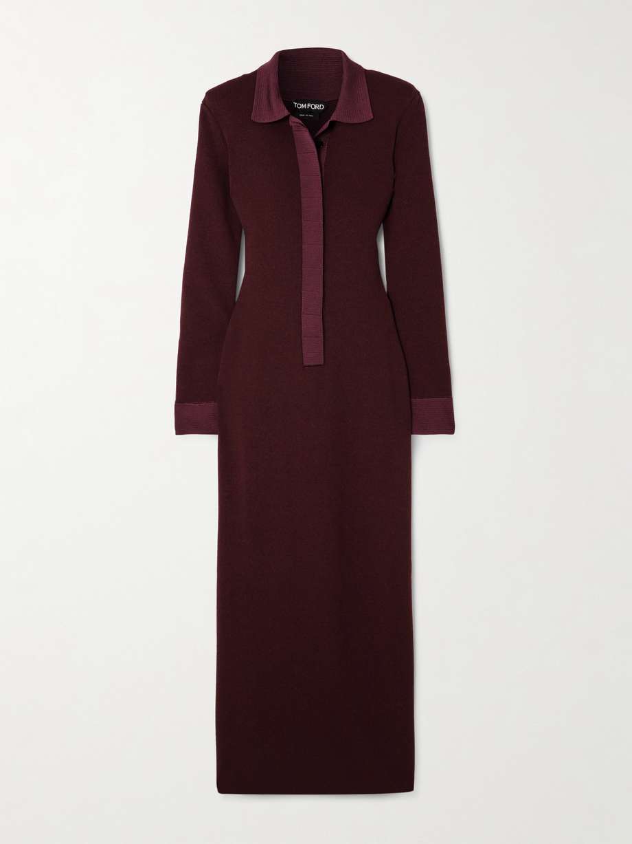 wool-blend midi dress