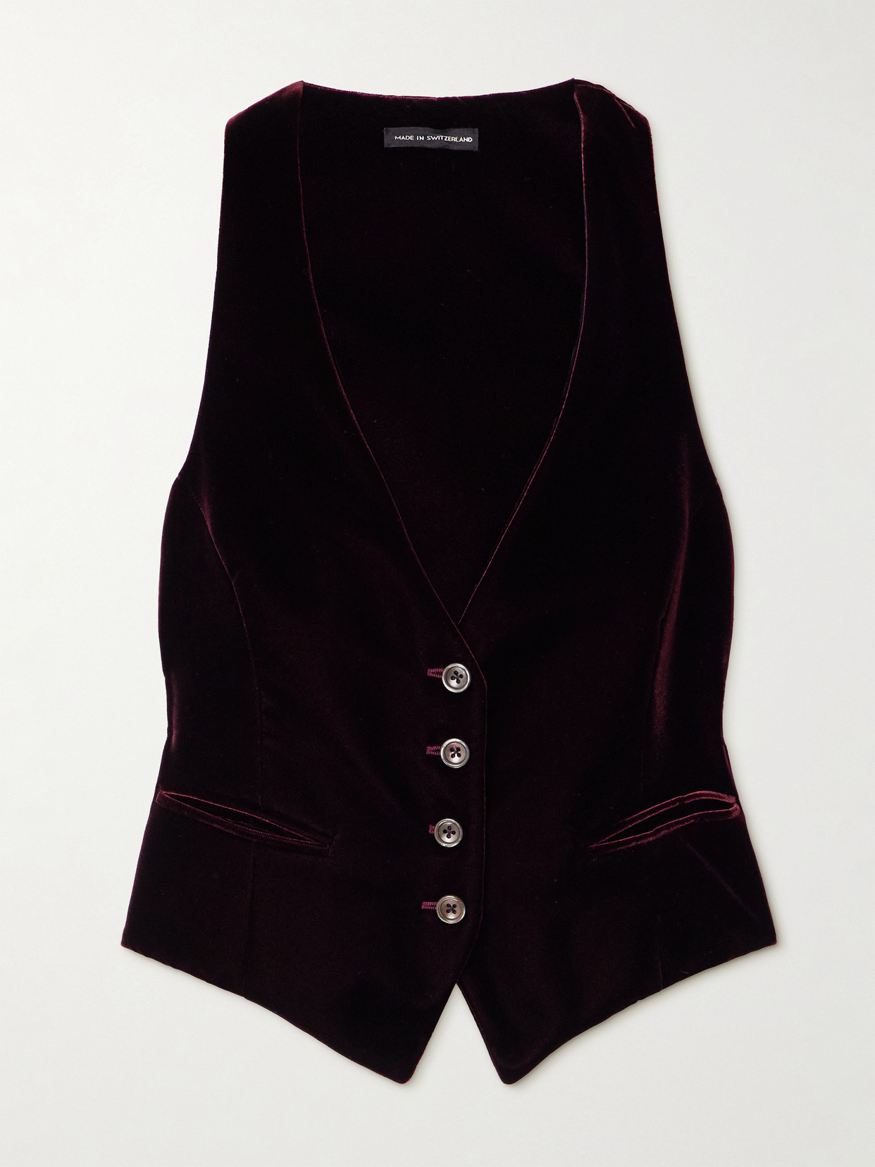 Tom Ford Velvet Vest In Burgundy