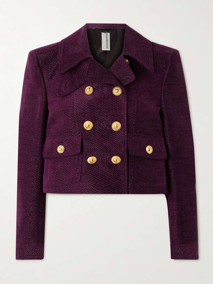 Tom Ford Double-breasted Metallic Tweed Jacket