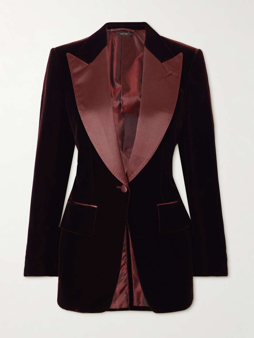 Tom Ford Silk-satin Trimmed Velvet Blazer