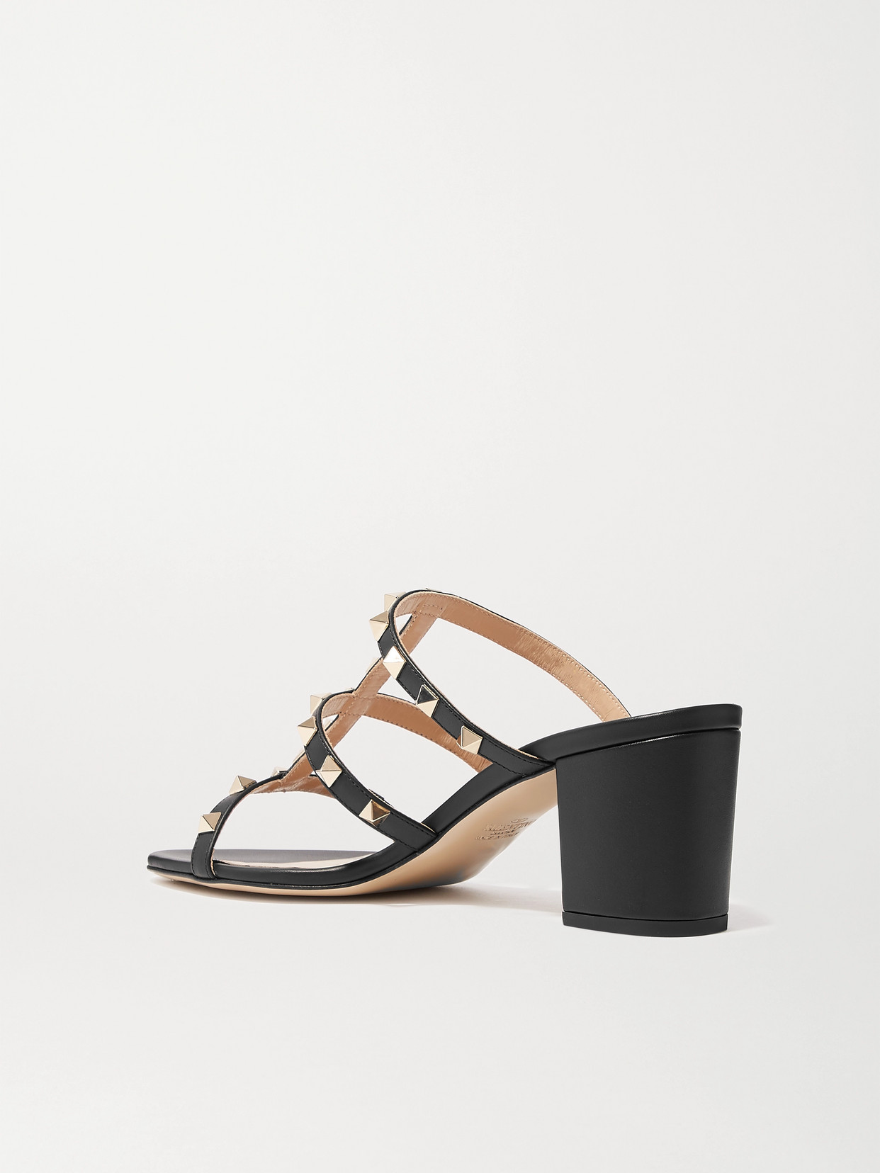 Shop Valentino Rockstud 60 Leather Mules In Black