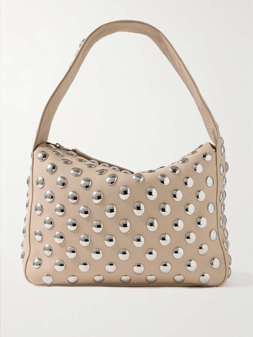 Khaite Elena Large Studded Textured-leather Shoulder Bag