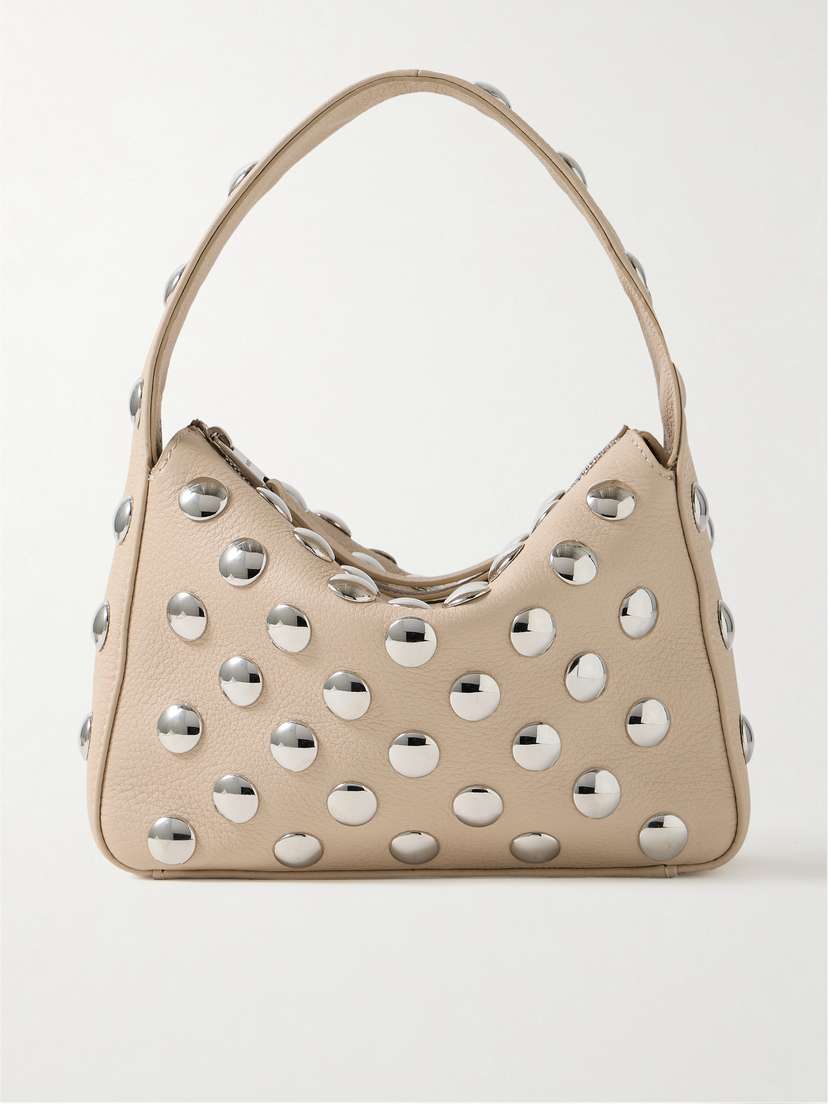 Khaite Elena Small Studded Textured-leather Shoulder Bag