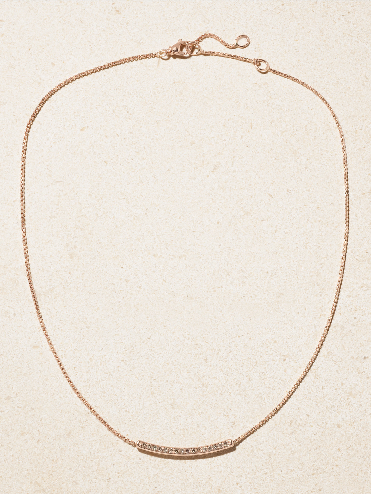 David Yurman Petite Pavé 18-karat Rose Gold Diamond Necklace In Gold