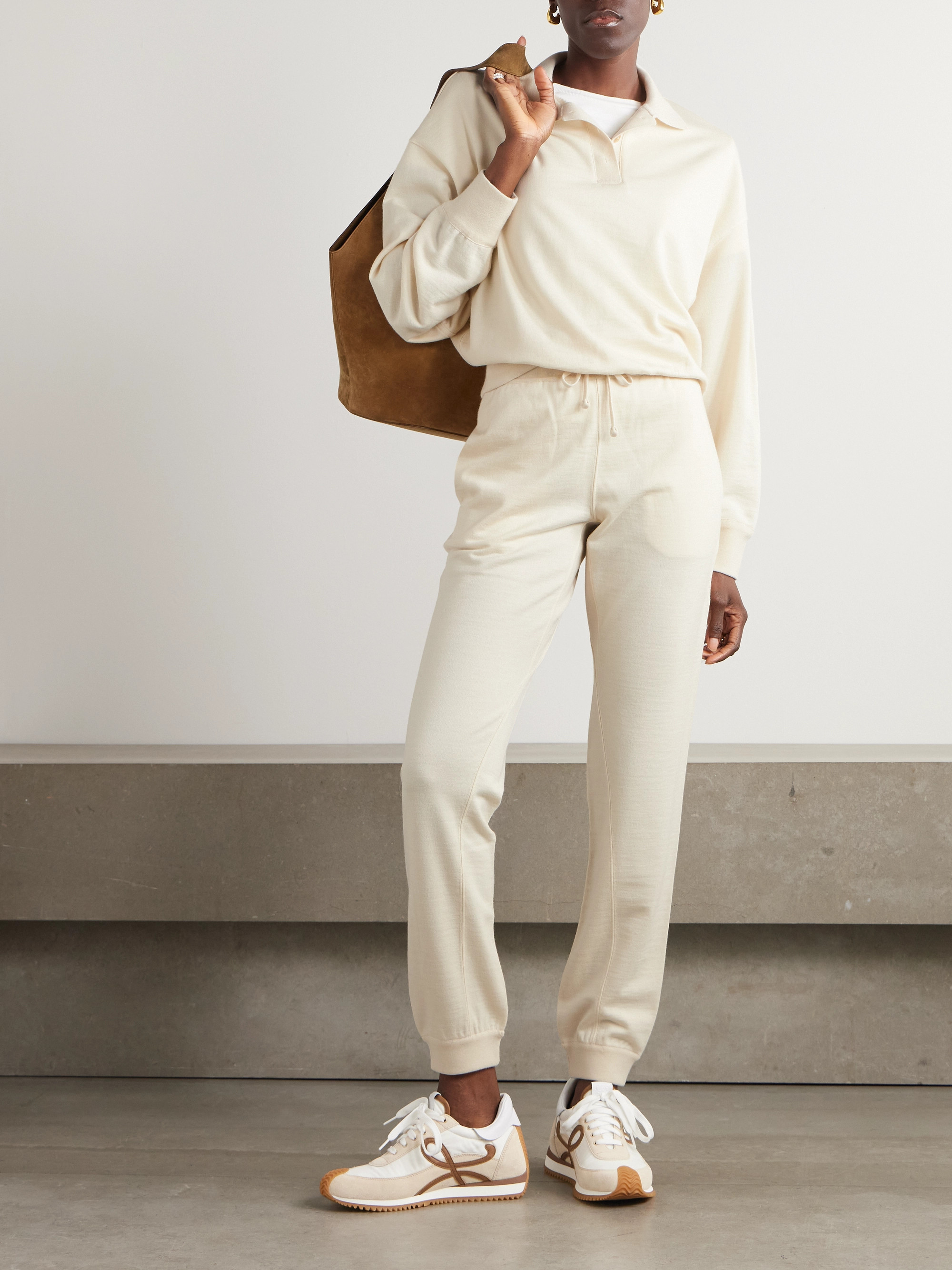Loro Piana Cocooning cashmere tapered track pants thumbnail
