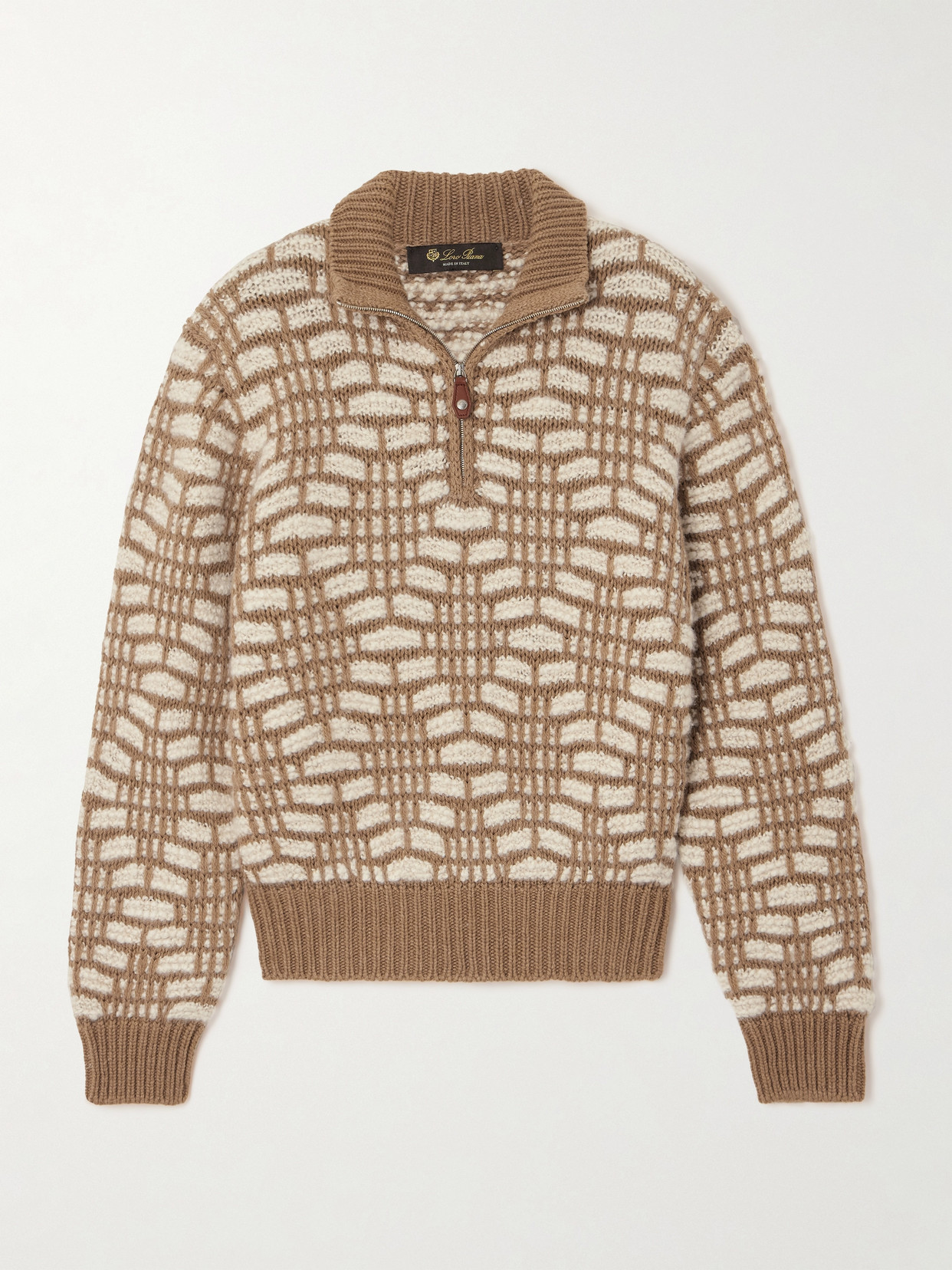 Loro Piana - Jacquard-knit Camel Hair Sweater - Beige