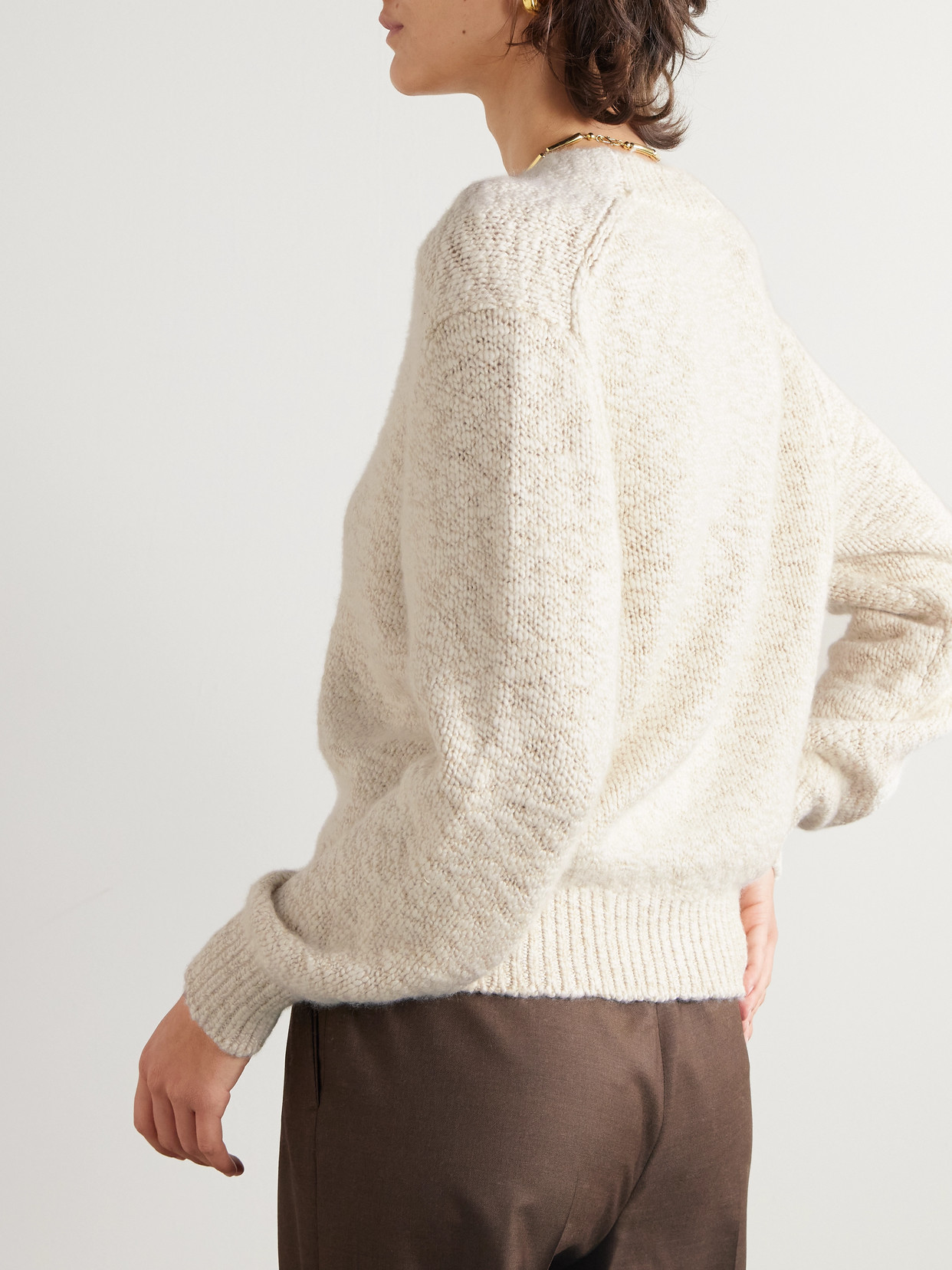 Loro Piana Cashmere-bouclé Cardigan In Neutrals
