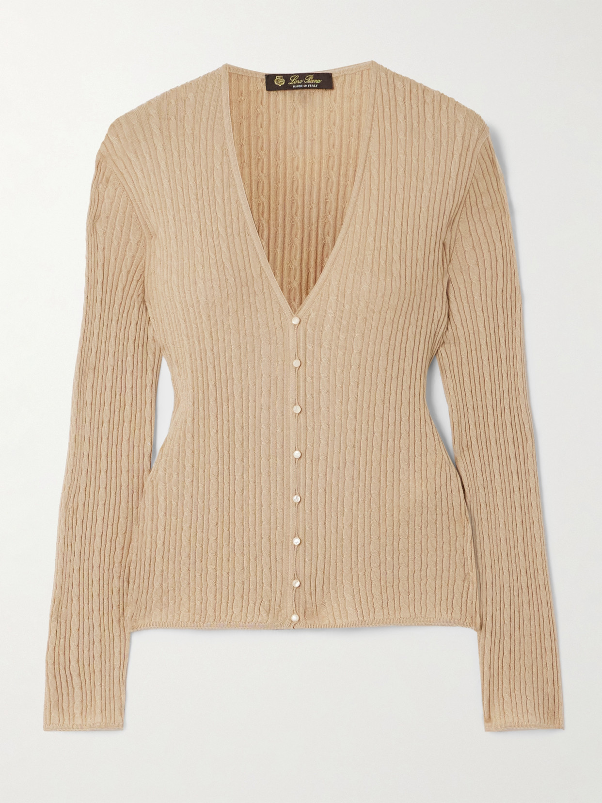 Loro Piana - Rimella Cable-knit Cashmere And Silk-blend Cardigan - Cream