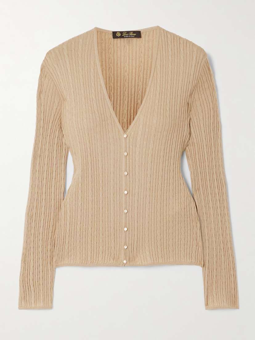 Loro Piana Rimella Cable-knit Cashmere And Silk-blend Cardigan