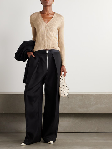 Loro Piana Rimella cable-knit cashmere and silk-blend cardigan
