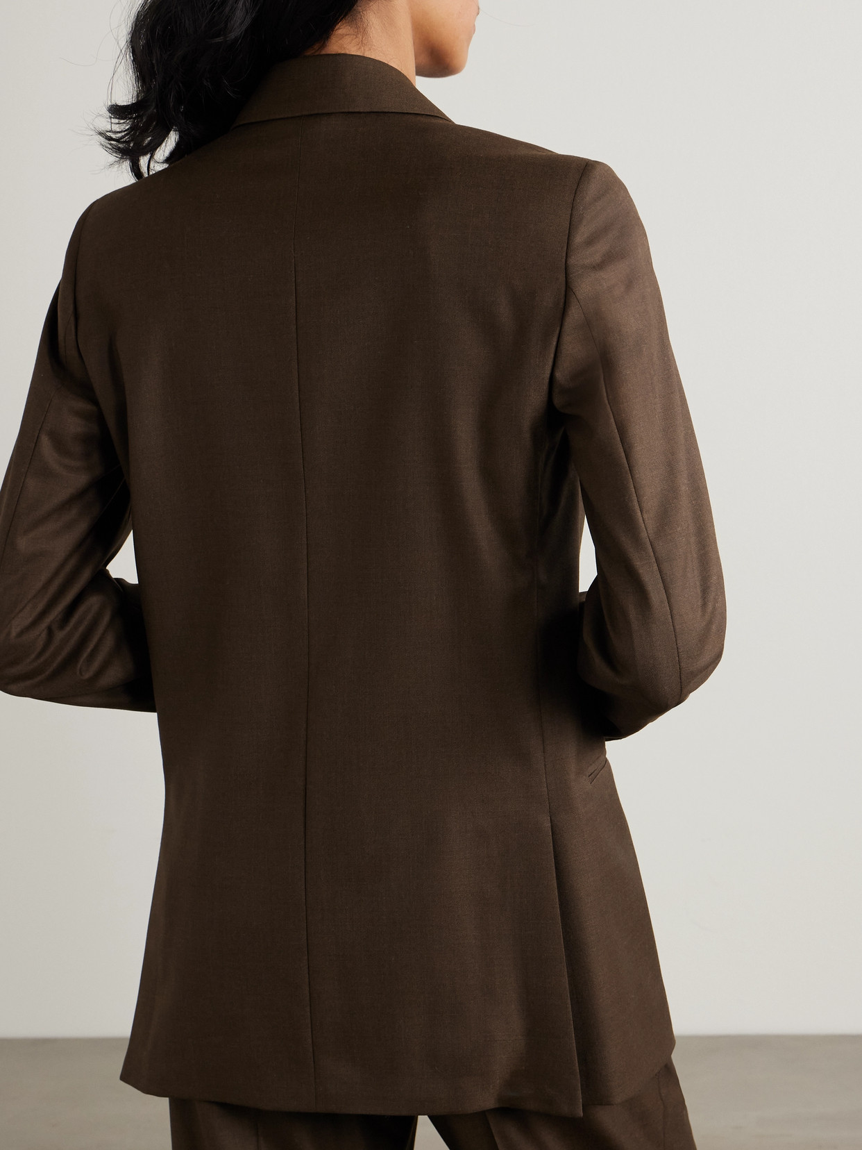 Loro Piana Oversized Double-breasted Virgin Wool Blazer In Brown