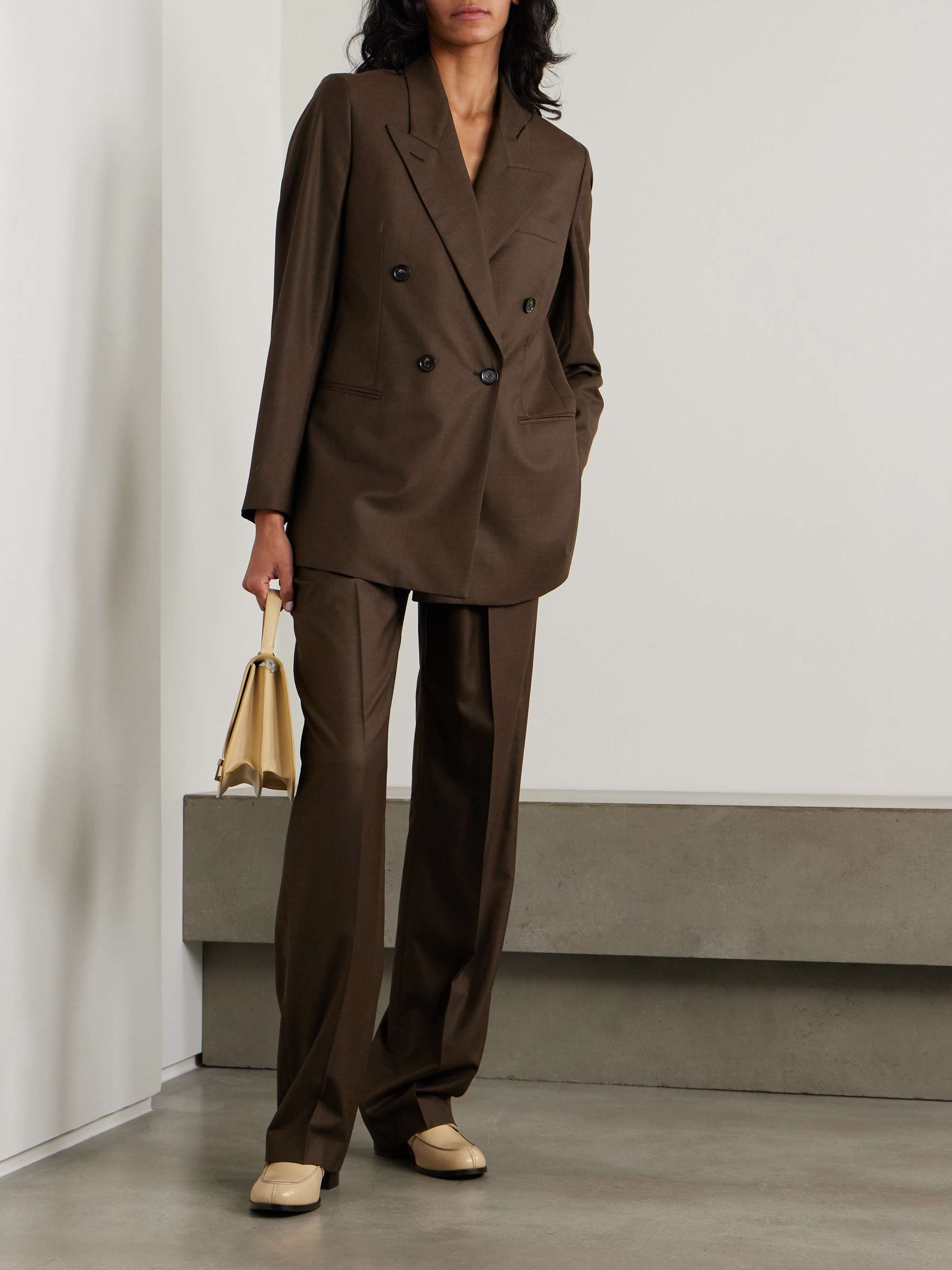 LORO PIANA Oversized double-breasted virgin wool blazer