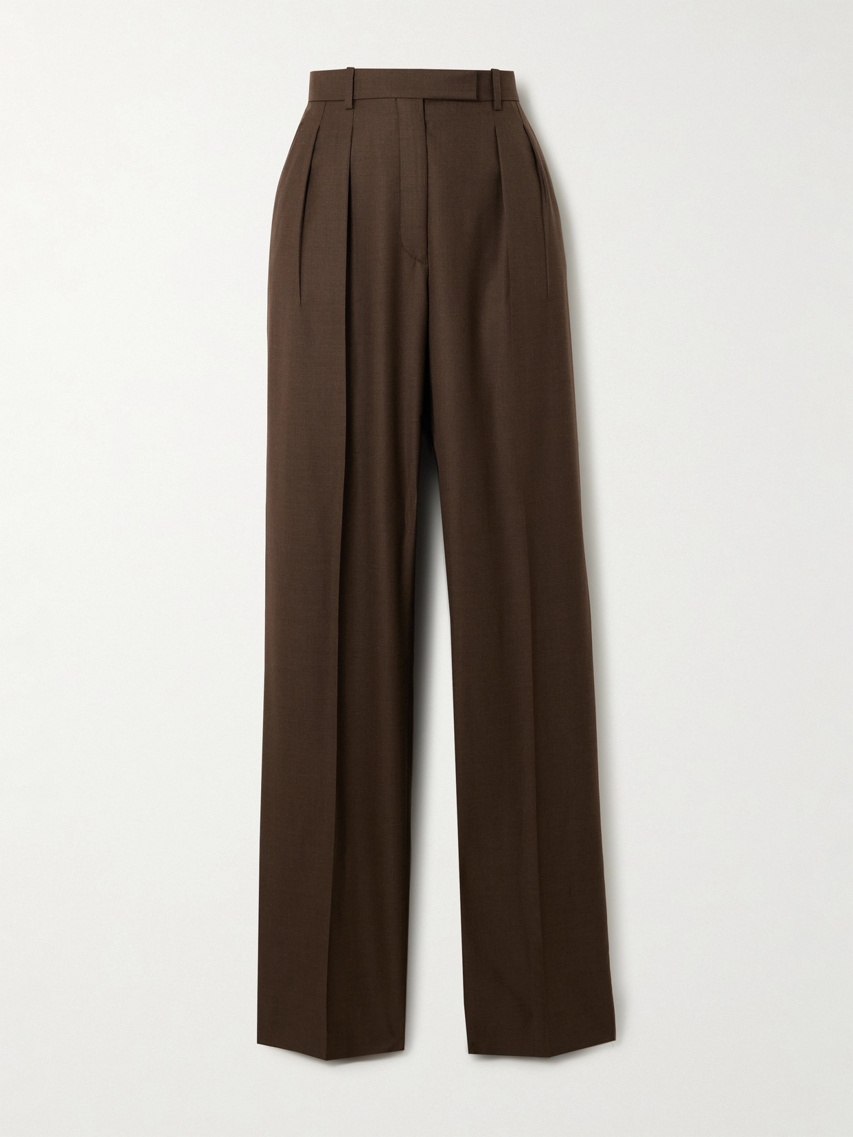 Loro Piana Wool-crepe Wide-leg Pants In Brown