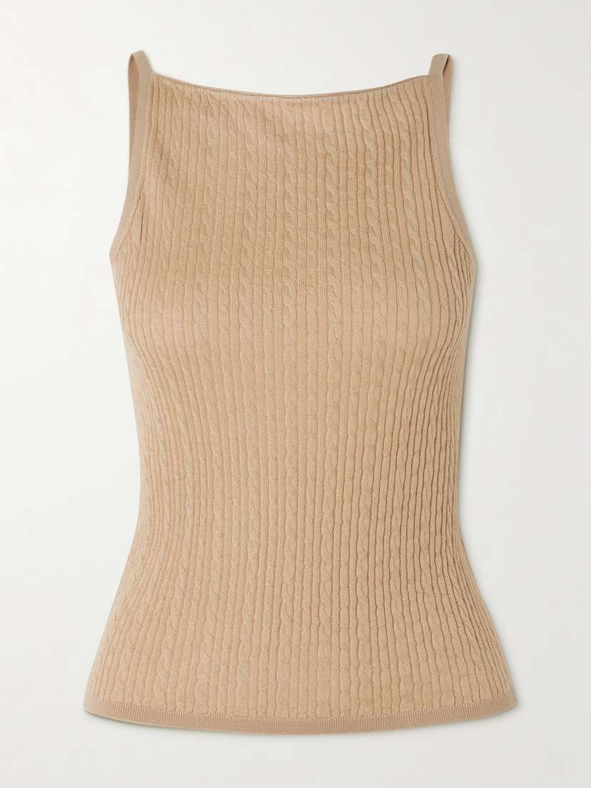 Loro Piana Rimella Cable-knit Cashmere And Silk-blend Top