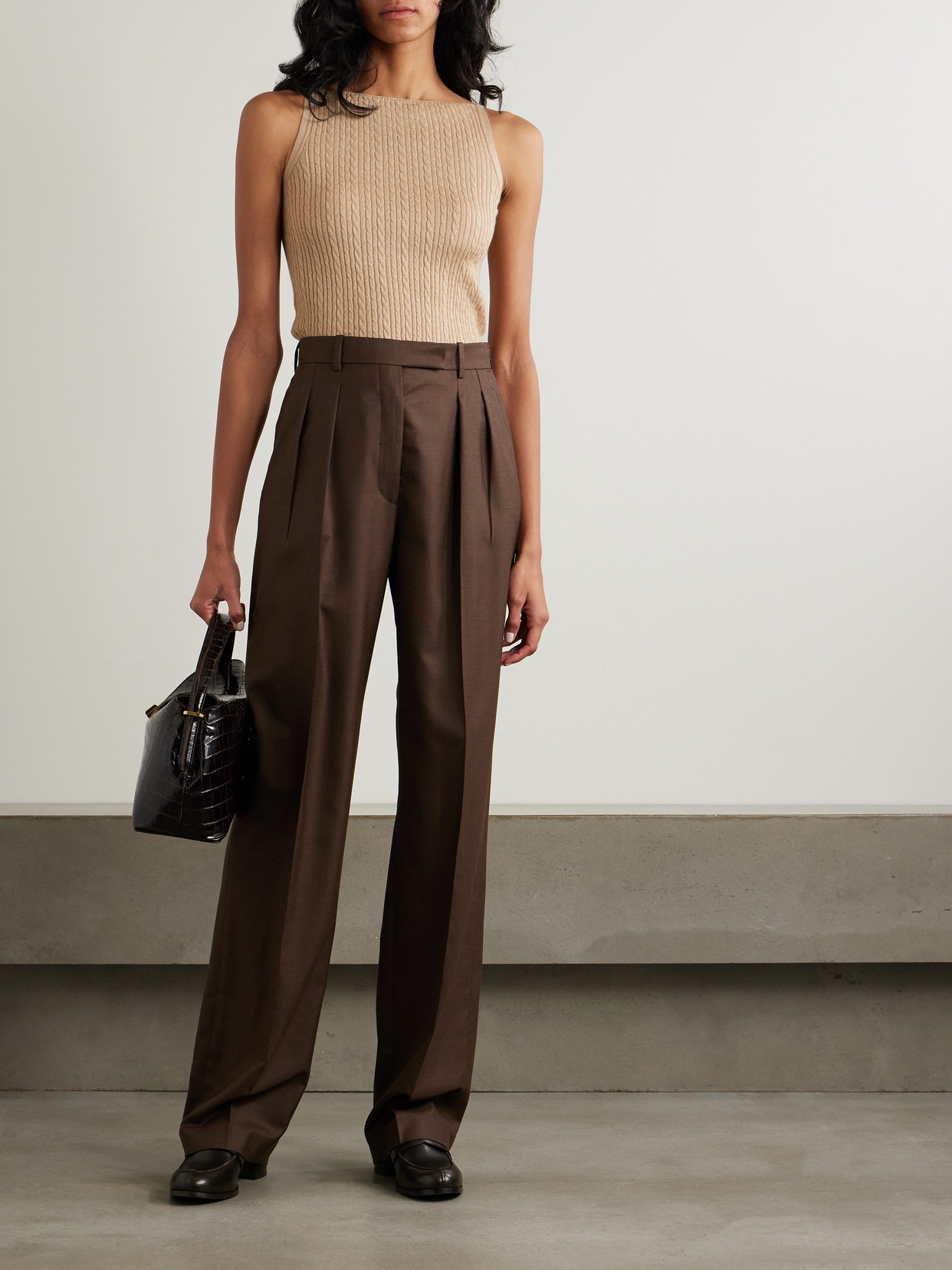 Loro Piana Rimella Cable-knit Cashmere And Silk-blend Top In Cream