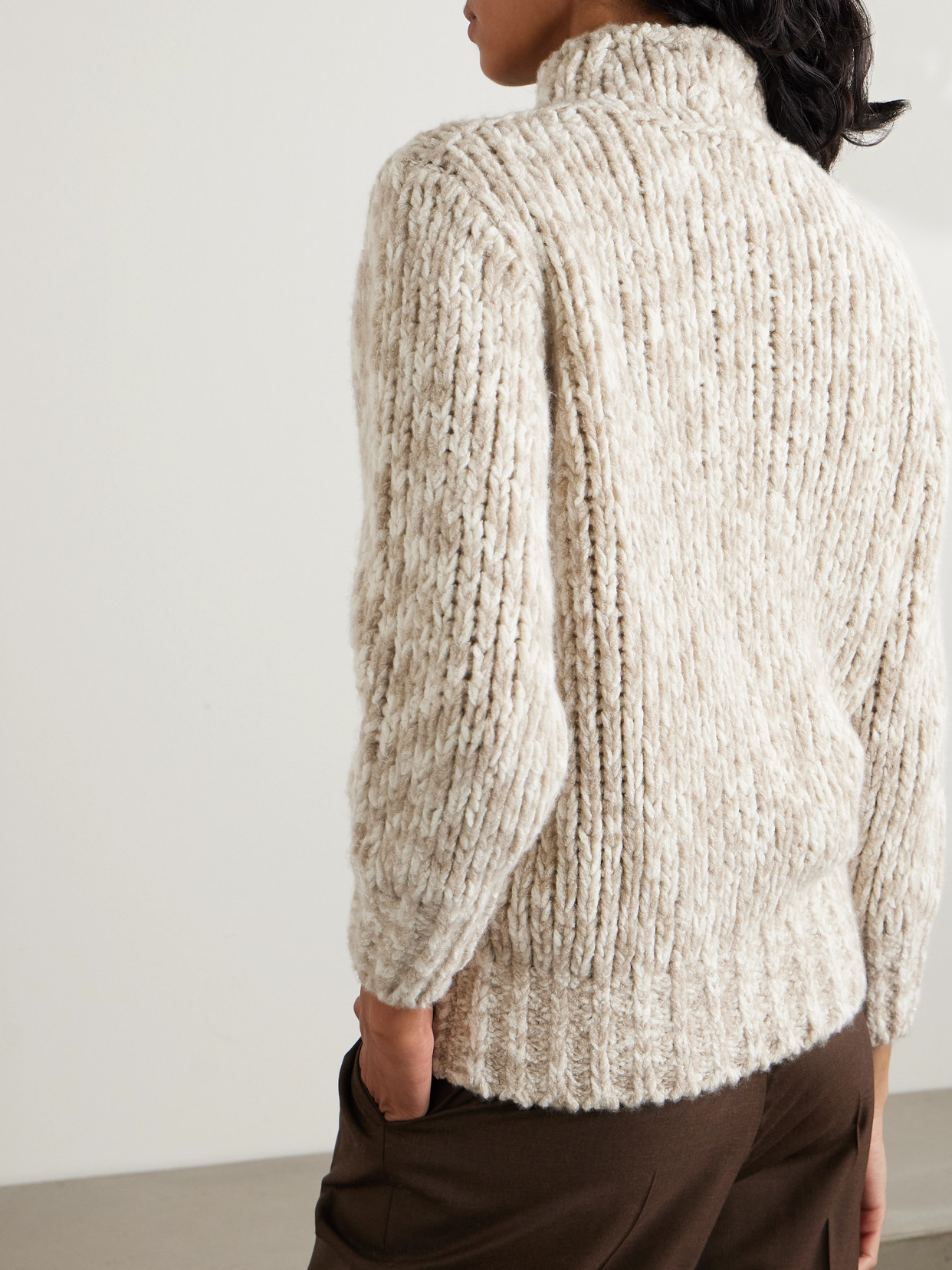 Loro Piana Cashmere And Silk-blend Sweater In Neutrals