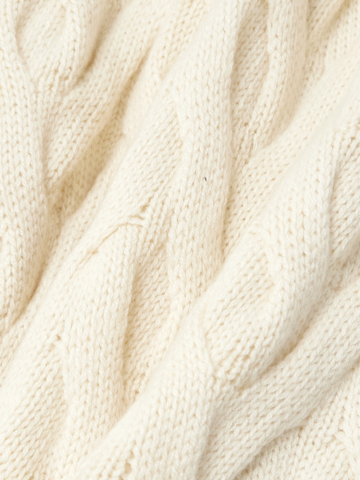 Loro Piana Cable-knit Cashmere Tapered Track Pants In Ivory