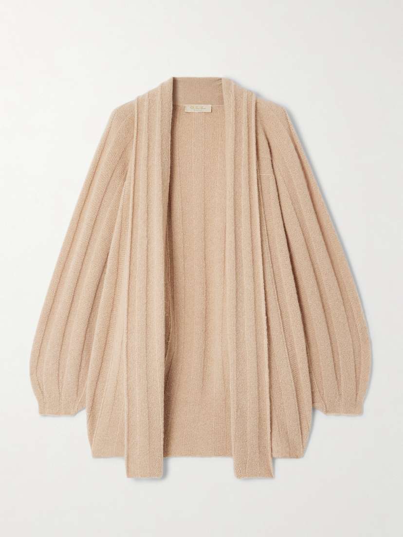 Loro Piana Ribbed-knit Cashmere And Silk-blend Cardigan - x large