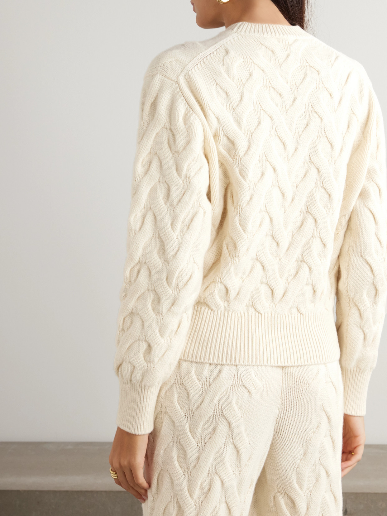 Loro Piana Cable-knit Cashmere Sweater In Cream
