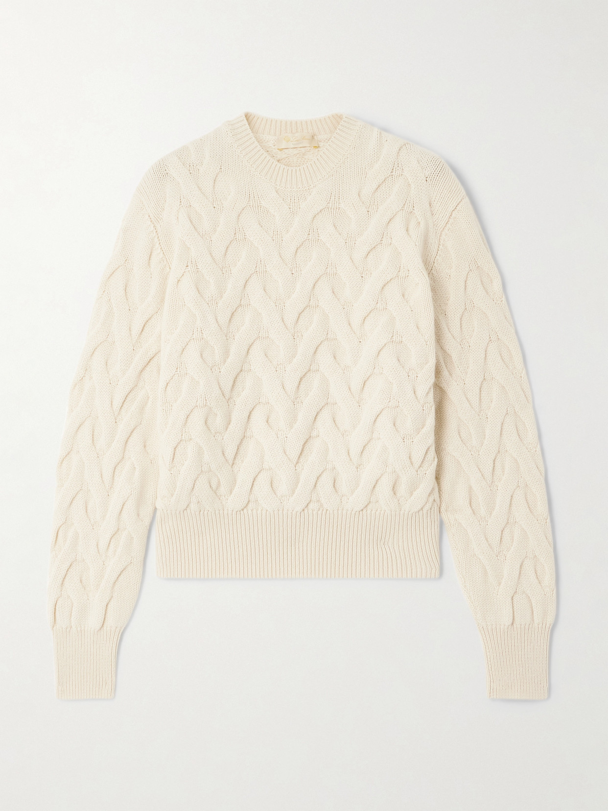 Loro Piana Cable-knit Cashmere Sweater In Cream
